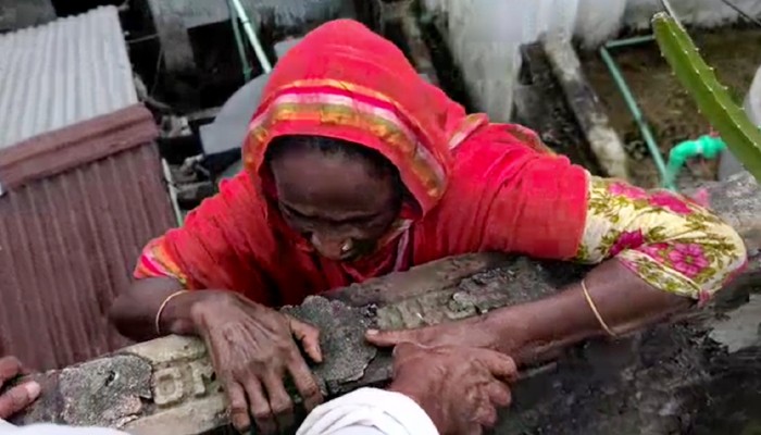 ইউএনওর হস্তক্ষেপে রাস্তা পাচ্ছে মই বেয়ে চলাচলকারী সেই বৃদ্ধের পরিবার